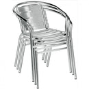 Poltrona Impilabile 56x55x74 h cm in Alluminio Grigio