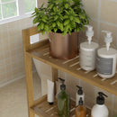 Mobile Sopra WC Salvaspazio a 3 Ripiani Aperti a Doghe 68x20x165 cm in Bambù 