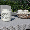 Set Salotto da Giardino Divano 2 Poltrone e Tavolino con Cuscini in Plastica Grigio