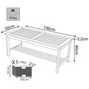 Tavolino 100x50x40 h cm in Legno di Acacia Marrone