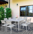 Tavolo Bilbao 150x100/150x74 h cm in Alluminio Tortora