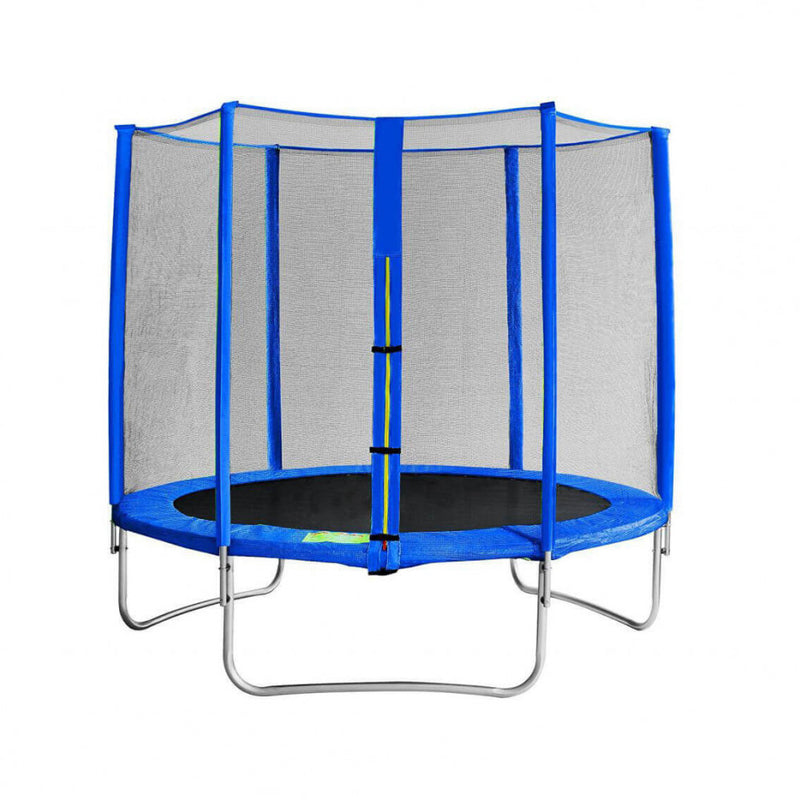 Trampolino Elastico con Rete Ø244x65/245 h cm in Plastica Blu