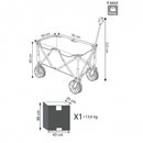 Carrello Pieghevole 92x50x59 h cm in Acciaio Blu