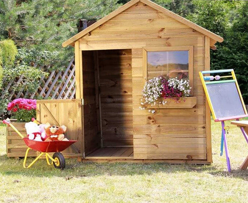 Casetta Gioco per Bambini in Legno Heidi 112x126x158 h cm in Legno