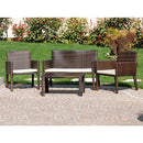 Set Salottino Polyrattan Marrone Divano Poltrone Tavolino per Arredo Giardino