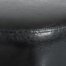 Pouf Poggiapiedi Sgabello Tondo Imbottito in Similpelle Nero 45x45x50 cm 