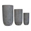 Set 3 Vasi Begonia in Fibra di argilla Grigio