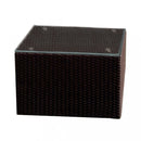 Tavolino Dallas con Vetro 60x60x42,5 h cm in Wicker Marrone