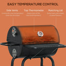 Barbecue a Carbone Carbonella 68x63x102 cm con Coperchio in Metallo Nero