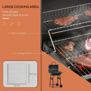 Barbecue a Carbone Carbonella 68x63x102 cm con Coperchio in Metallo Nero