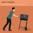 Barbecue a Carbone Carbonella 68x63x102 cm con Coperchio in Metallo Nero