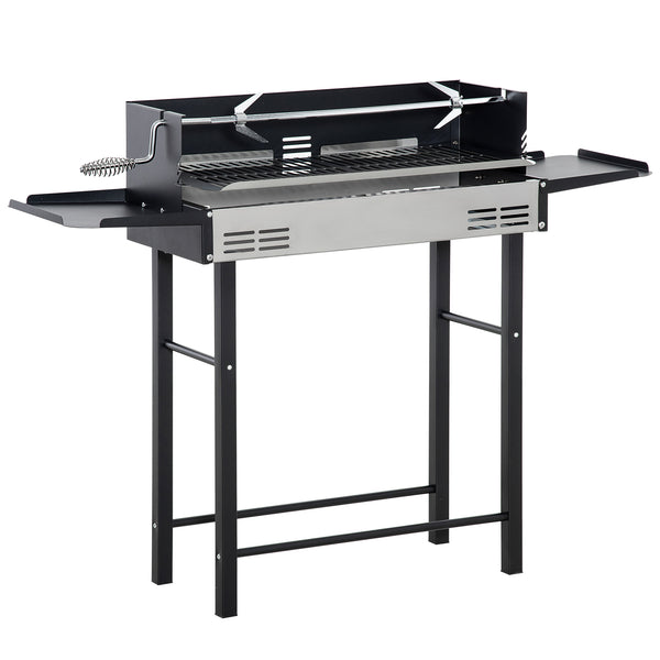 sconto Barbecue a Carbone Carbonella 118x32x90 cm in Acciaio Inox e Metallo Nero