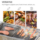 Barbecue a Carbone Carbonella 120x31x60-70 cm in Acciaio Inox Argento