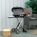 Barbecue a Gas GPL 2 Fuochi 100x41,6x82,5 in Lega di Alluminio e Acciaio Nero