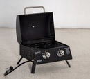 Barbecue a Gas GPL 2 Fuochi Portatile 55x46,5x41 cm in Acciaio Nero