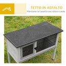 Conigliera da Esterno 86x45x70 cm in Legno Grigio