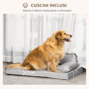 Cuccia per Cani e Gatti 99x71x28 cm in Tessuto Effetto Velluto Grigio