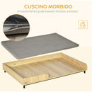 Cuccia per Cani e Gatti 110x70x15,5 cm in Legno e Acciaio Rovere e Grigio