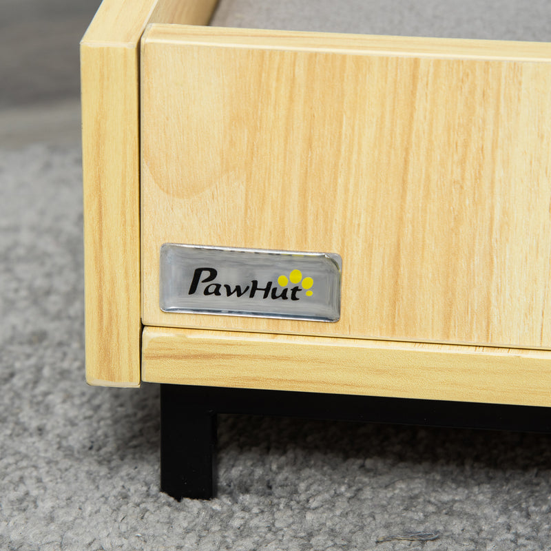 Cuccia per Cani e Gatti 110x70x15,5 cm in Legno e Acciaio Rovere e Grigio