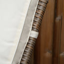 Cuscino per Lettino prendisole 188x53x8 cm Rivestimento in Poliestere Bianco Crema