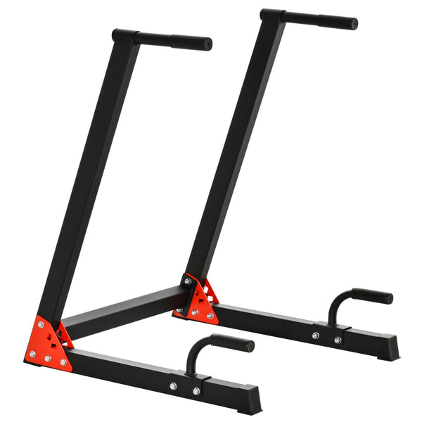 sconto Stazione Fitness Dip Station 83x72x98 cm in Acciaio Rosso e Nero