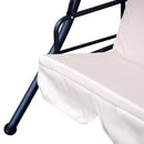 Dondolo 3 Posti 200x125x170 cm in Acciaio e Poliestere Beige