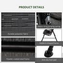 Dondolo 3 Posti 200x120x170 cm in Acciaio e Tessuto Nero