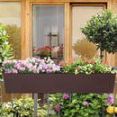 Fioriera da Balcone 99x18x19 cm in Polipropilene Marrone