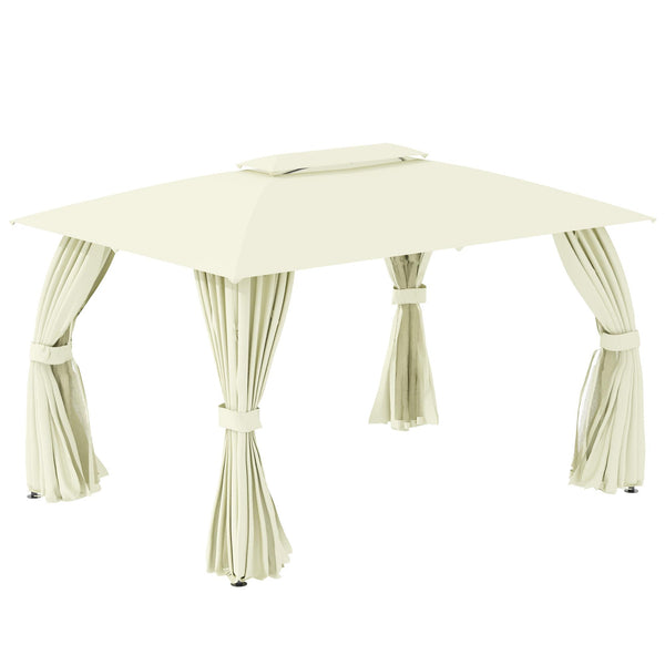 prezzo Gazebo da Giardino 3,95x2,95m in Acciaio Beige