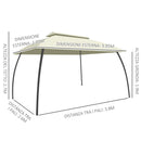 Gazebo da Giardino 3,95x2,95m in Acciaio Beige
