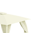 Gazebo da Giardino 3,95x2,95m in Acciaio Beige