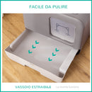 Lettiera Coperta per Gatti 53x40x40 cm in Plastica Viola e Bianco