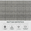 Lettino Prendisole 2 Posti da Giardino 158x134x70 cm in Rattan e Polietilene Grigio