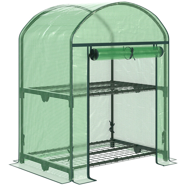 sconto Mini Serra da Giardino 69x49x92 cm in Metallo e Polietilene Verde