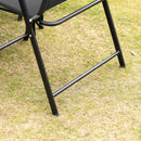 Set Tavolo 6 Sedie Pieghevoli e Ombrellone da Giardino Nero e Grigio