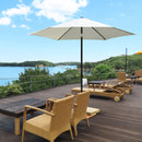 Ombrellone da Giardino Ø2,6 m Palo Ø38 mm in Metallo e Poliestere Bianco Crema