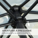 Ombrellone da Giardino Ø2,6 m Palo Ø38 mm in Metallo e Poliestere Bianco Crema