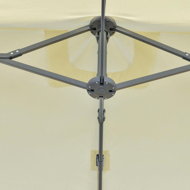 Ombrellone da Giardino Doppio 440x270x250 cm in Acciaio e Poliestere Crema