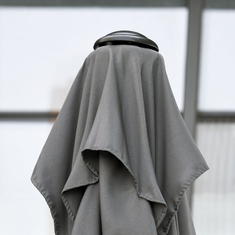 Mezzo Ombrellone da Giardino 230x130x249 cm in Metallo e Poliestere Grigio