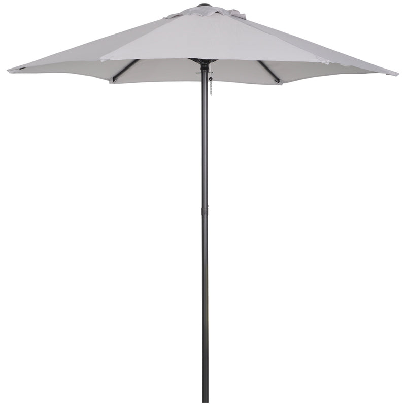 Ombrellone da Giardino Ø196 cm Palo Ø32 mm in Alluminio e Poliestere Grigio Chiaro
