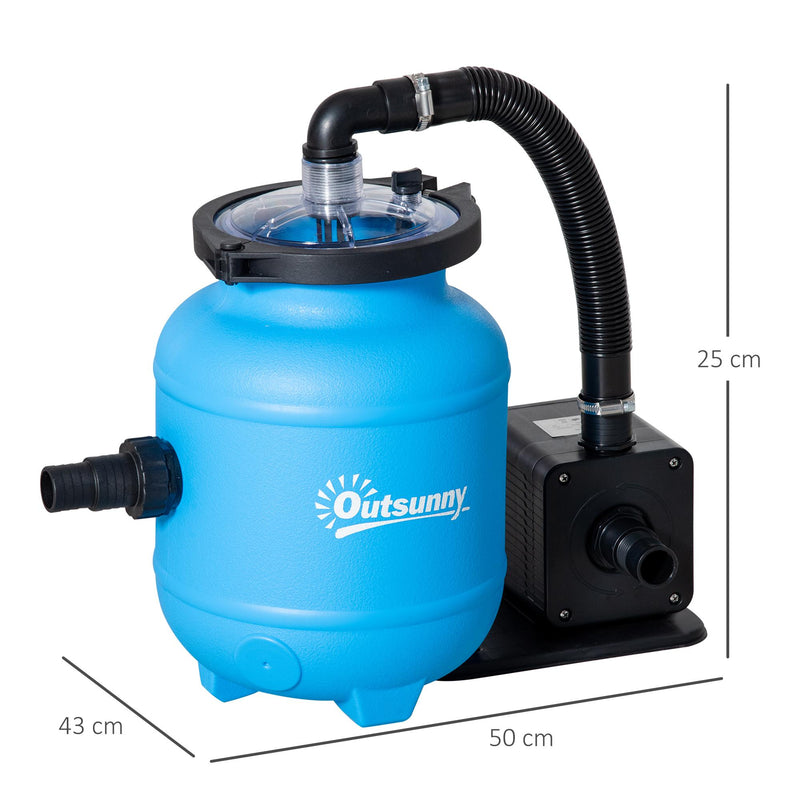 Pompa Filtrante per Piscina Fuoriterra 4000 lt/h Filtro a Sabbia Blu