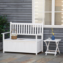 Panchina da Giardino 2 Posti 123,5x66,5x97 cm con Contenitore in Legno Bianco