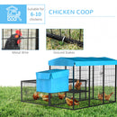 Pollaio Gabbia per Galline da Esterno 200x165,5x103 cm in Metallo Blu