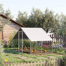 Pollaio Gabbia per Galline da Esterno 3x2x2m Telaio Zincato Argento