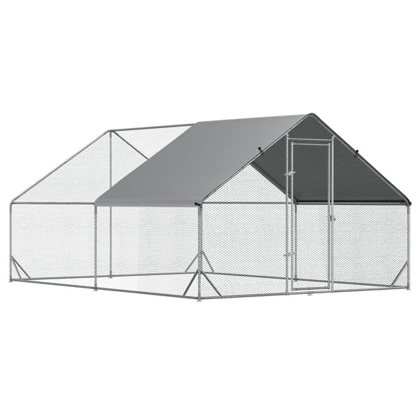 Pollaio Gabbia per Galline da Esterno 3x4x2m Telaio Zincato Argento online