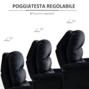 Poltrona Relax Manuale Reclinabile 85x95x104 cm in Tessuto Nero
