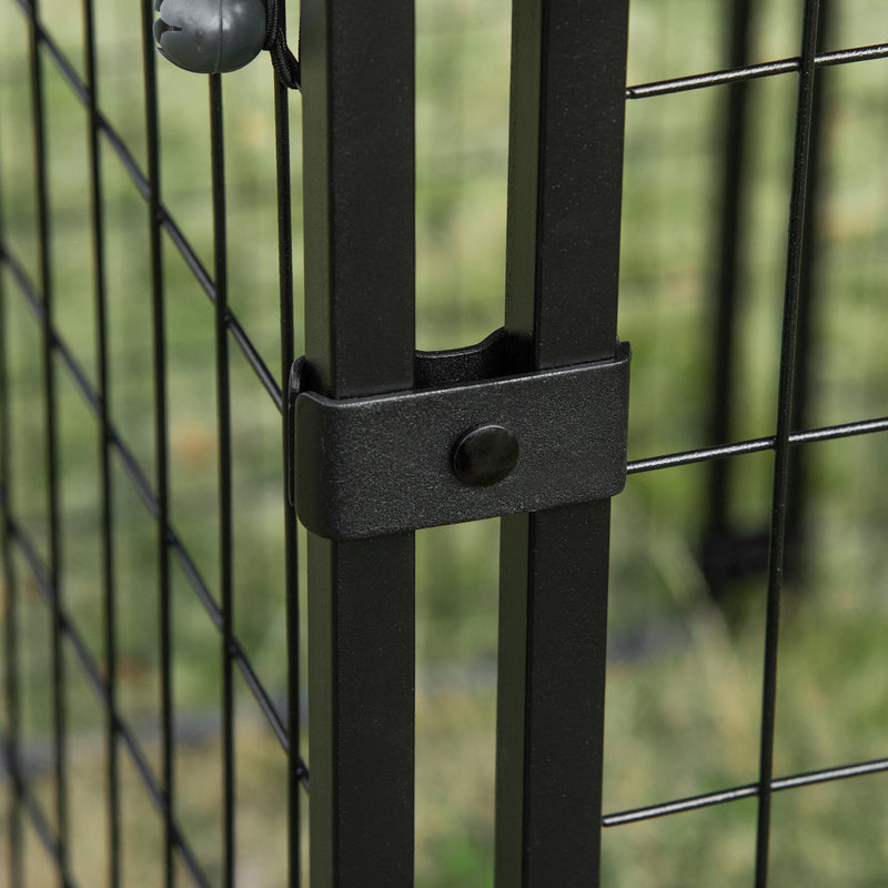 Recinto per Cani Pieghevole 141x141x113 cm in Acciaio Nero