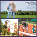 Rete Tennis Portatile 510x102x107/120/155 cm ad Altezza Regolabile Rossa e Nera