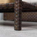 Set Salotto da Giardino Divano 2 Poltrone Tavolino e 2 Poggiapiedi in Rattan Marrone