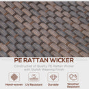 Set Salotto da Giardino Divano 2 Poltrone Tavolino e 2 Poggiapiedi in Rattan Marrone